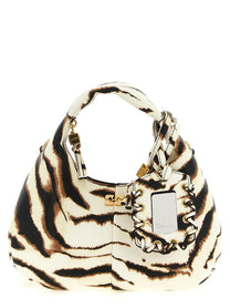 Ganni Mini Hobo Zebra Handbag Gold
