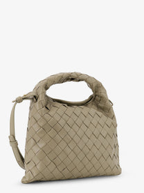 Bottega Veneta Women's Mini Hop Leather Crossbody Bag Beige
