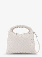Bottega Veneta Women's Mini Hop Leather Crossbody Bag White, view 3