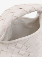 Bottega Veneta Women's Mini Hop Leather Crossbody Bag White, view 5