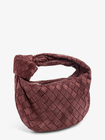 Bottega Veneta Women's Mini Jodie Intrecciato Suede Handbag Gold