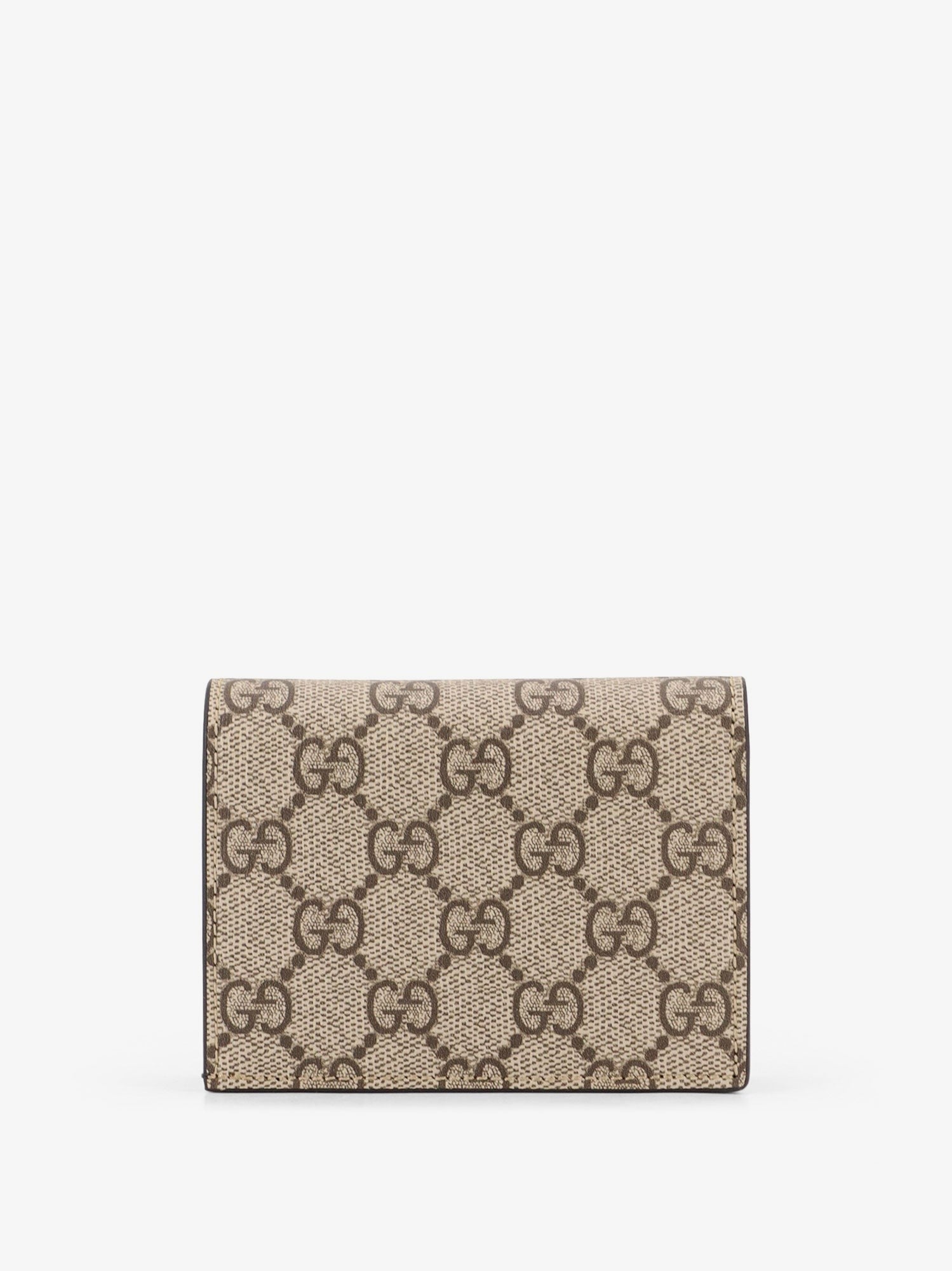 Gucci Women's Mini Leather Wallet and GG Supreme Fabric Black