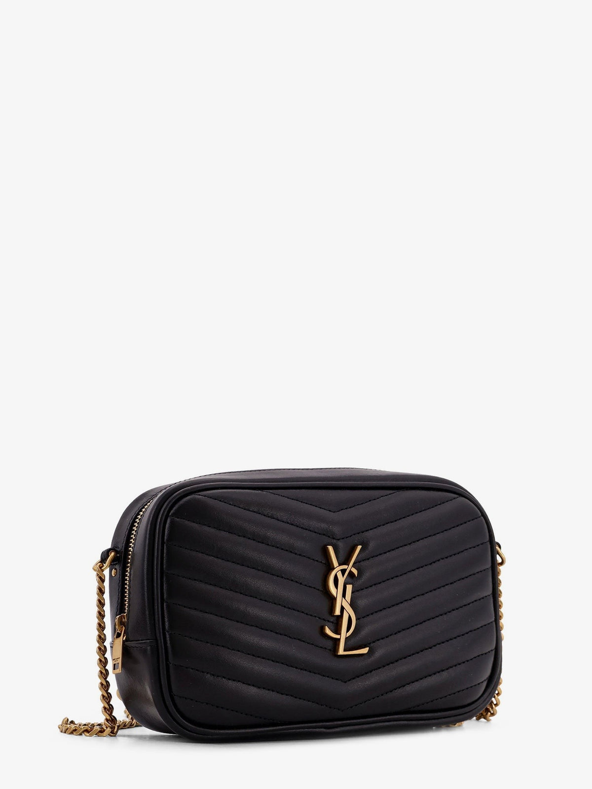 Saint Laurent Women's Mini Lou Quilted Leather Crossbody Bag Black