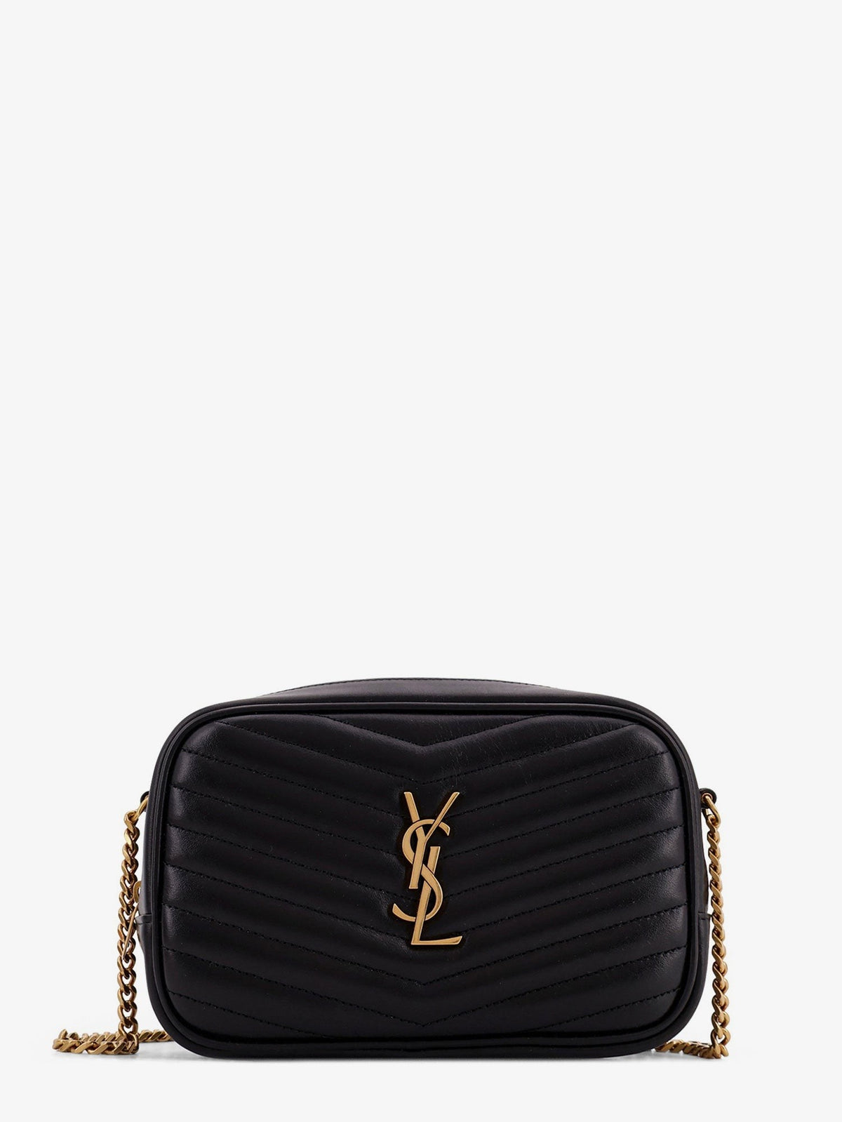 Saint Laurent Women's Mini Lou Quilted Leather Crossbody Bag Black