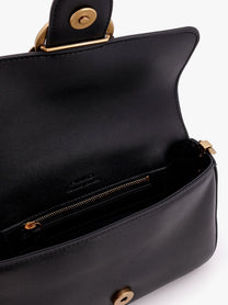 Pinko Women's Mini Love Bag Leather Crossbody Bag Black