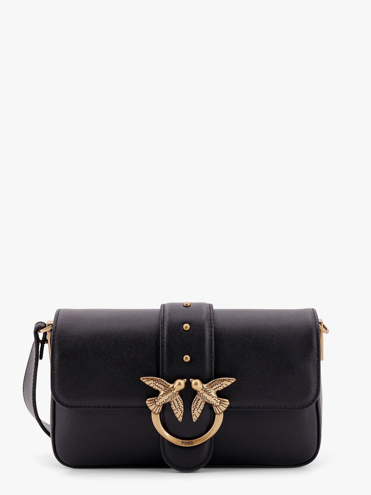 Pinko Women's Mini Love Bag Leather Crossbody Bag Black