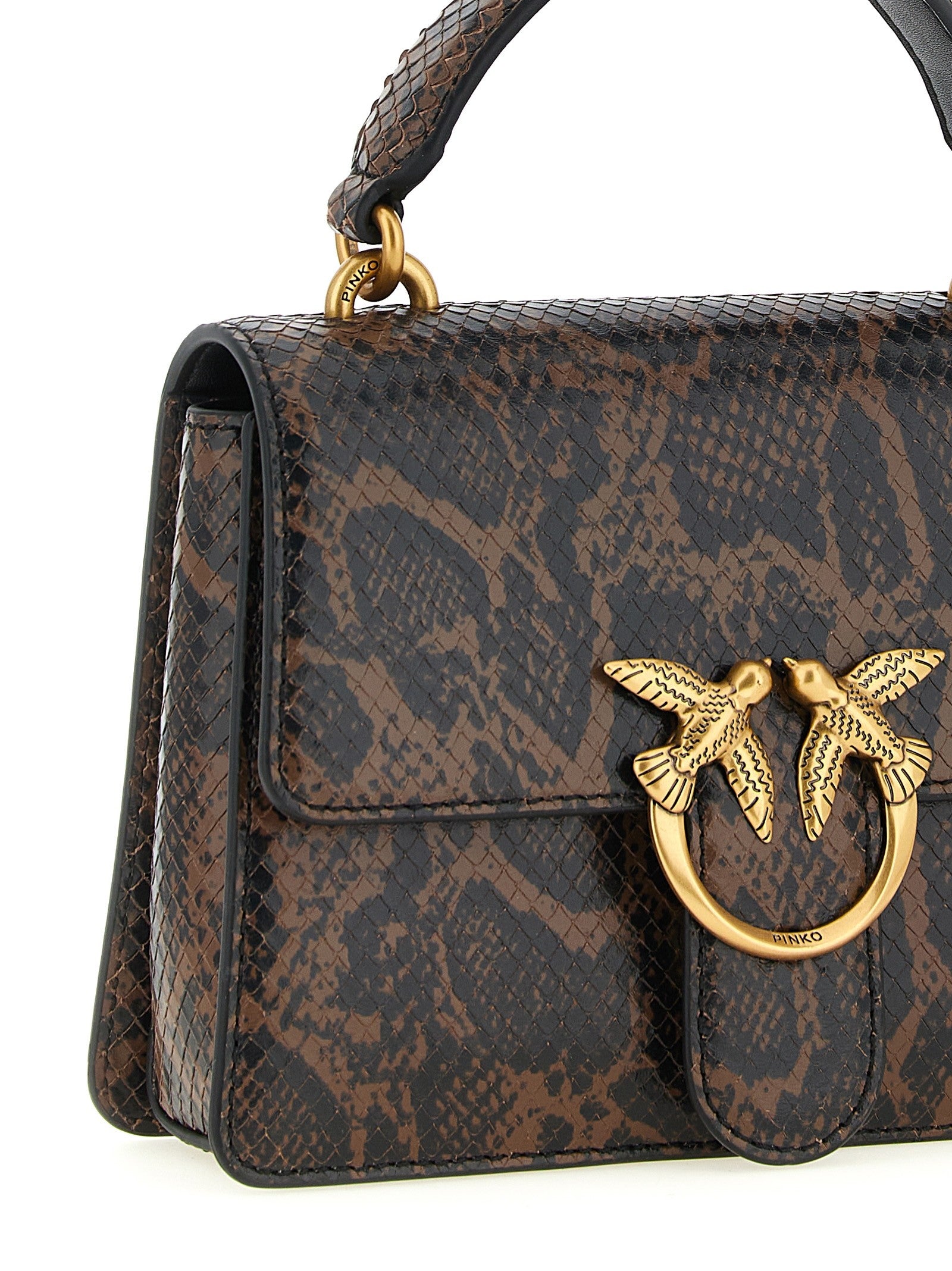 Pinko Mini Love One Light Handbag Brown
