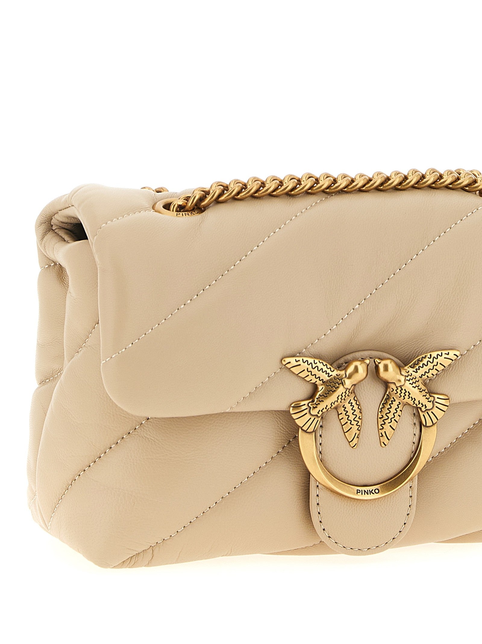 Pinko Mini Love Puff Crossbody Bag Beige