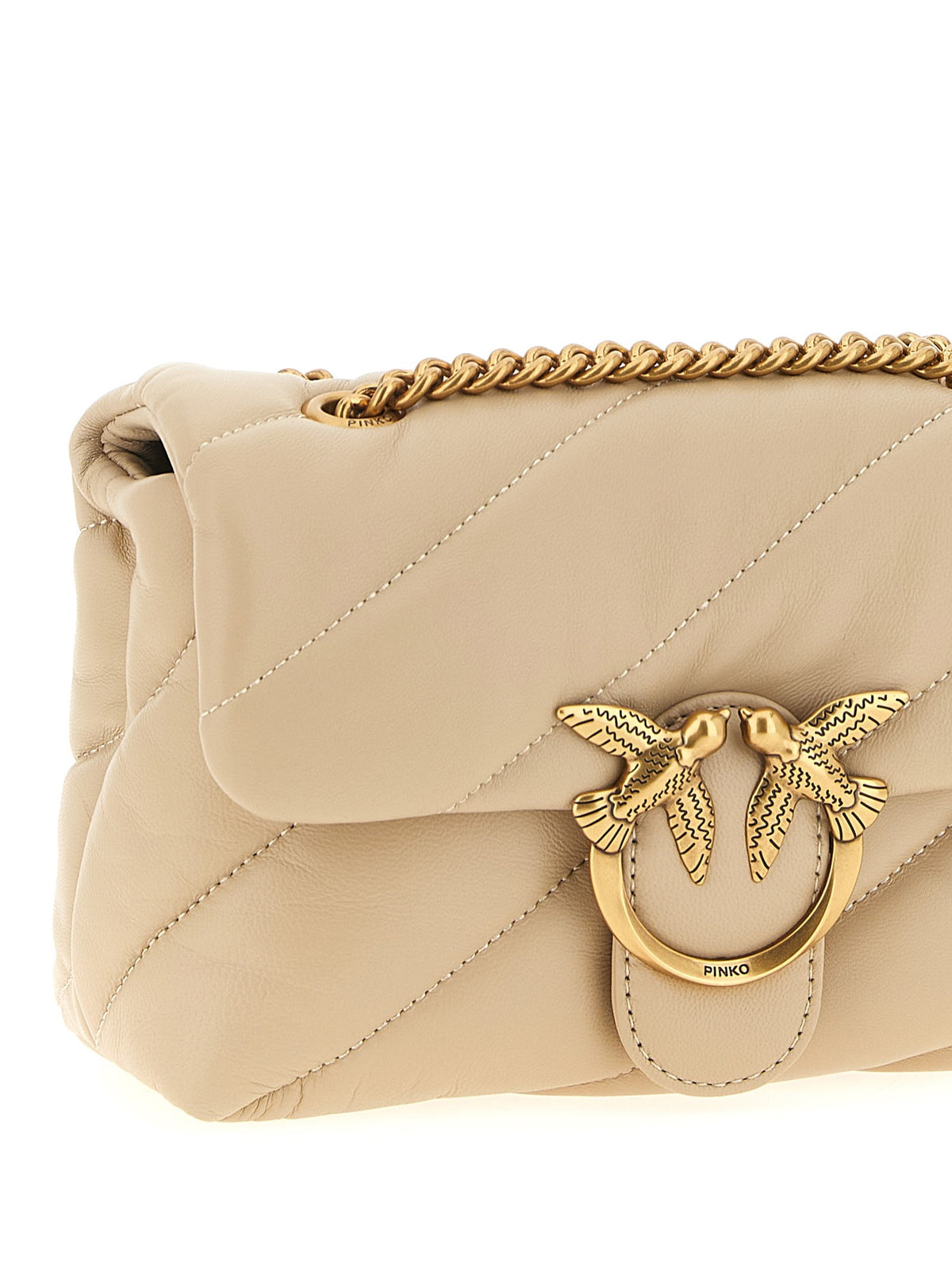 Pinko Mini Love Puff Crossbody Bag Beige, view 3