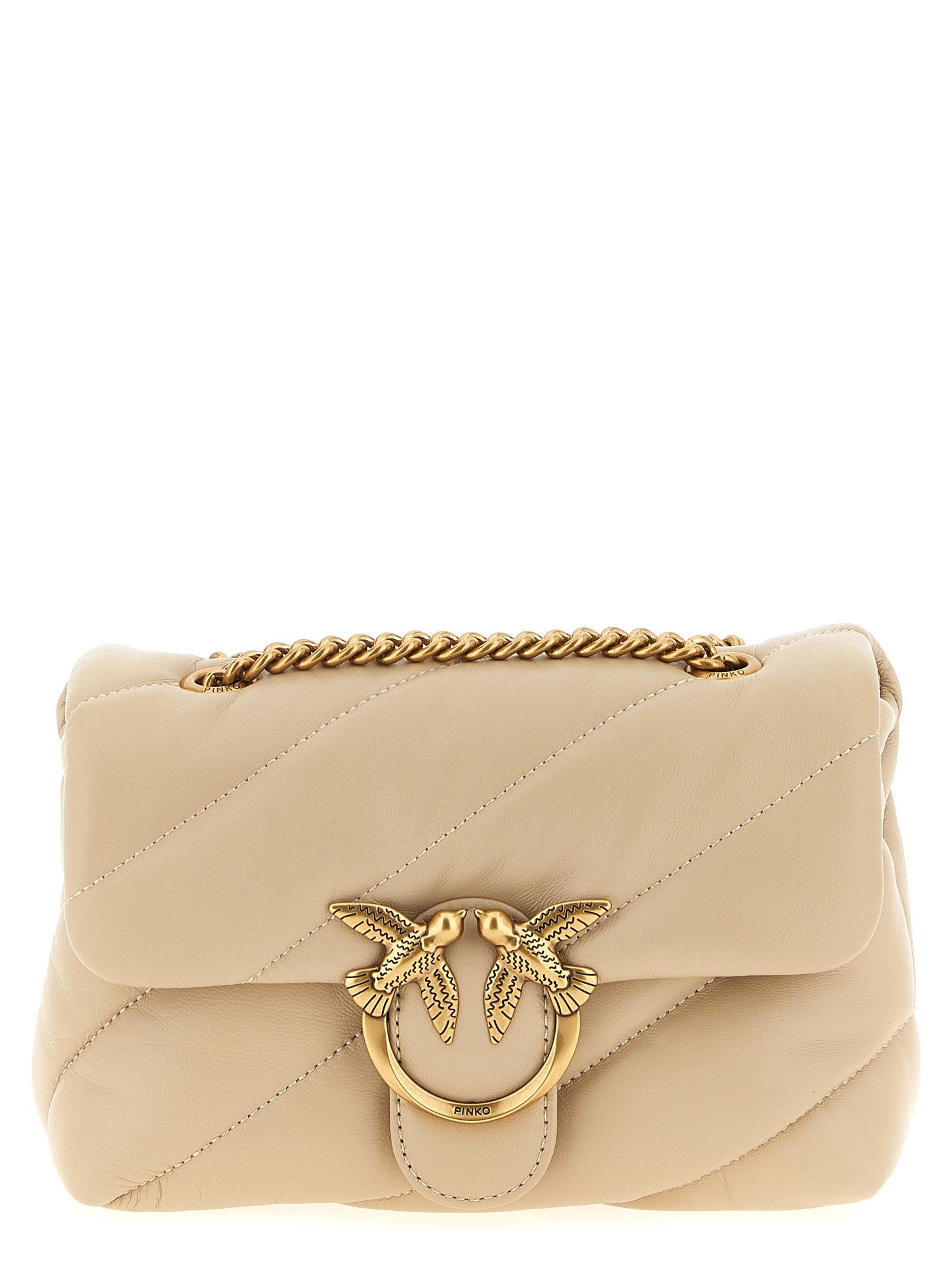 Pinko Mini Love Puff Crossbody Bag Beige