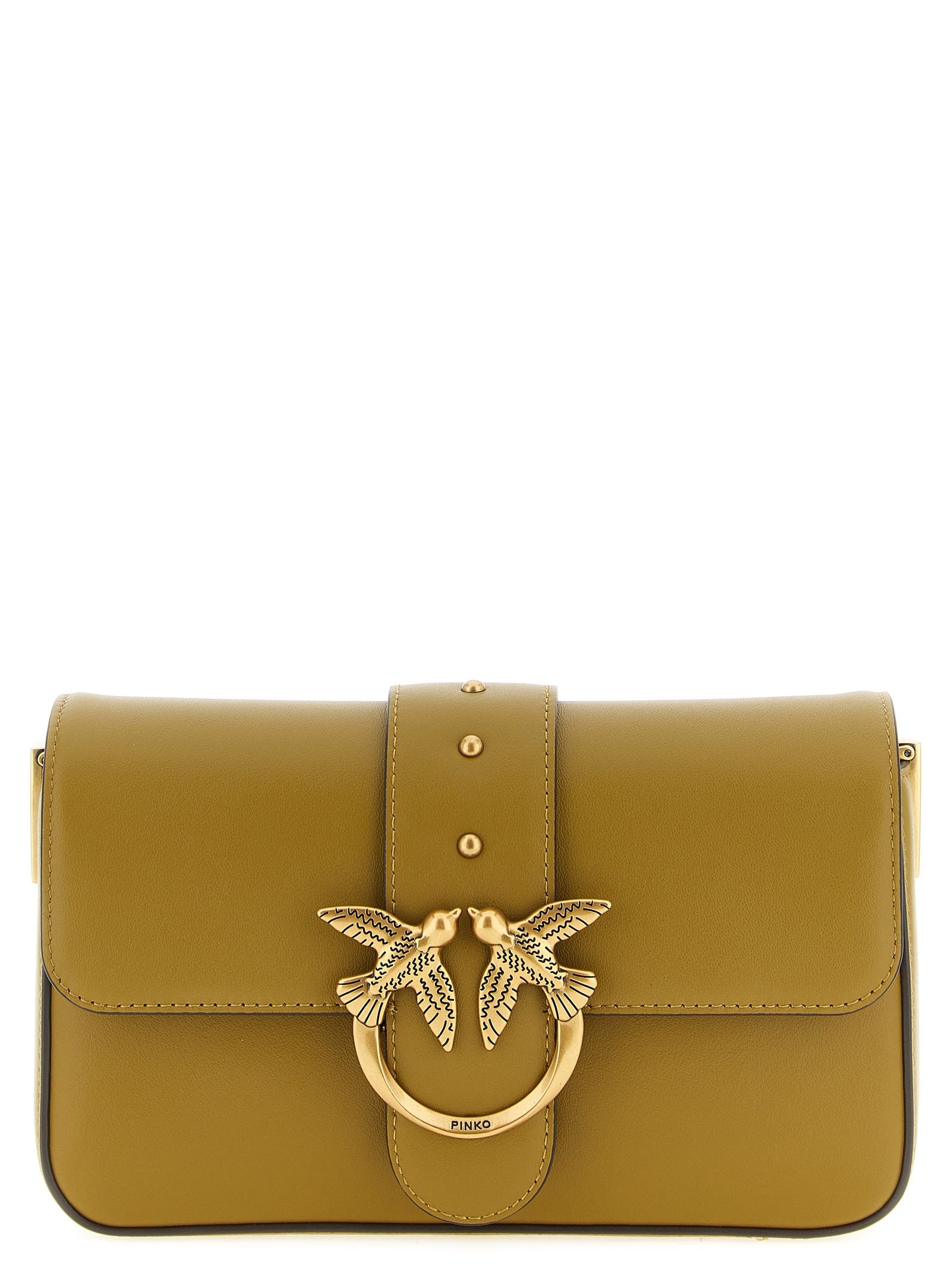 Pinko Mini Love Slouchy Shoulder Bag Green