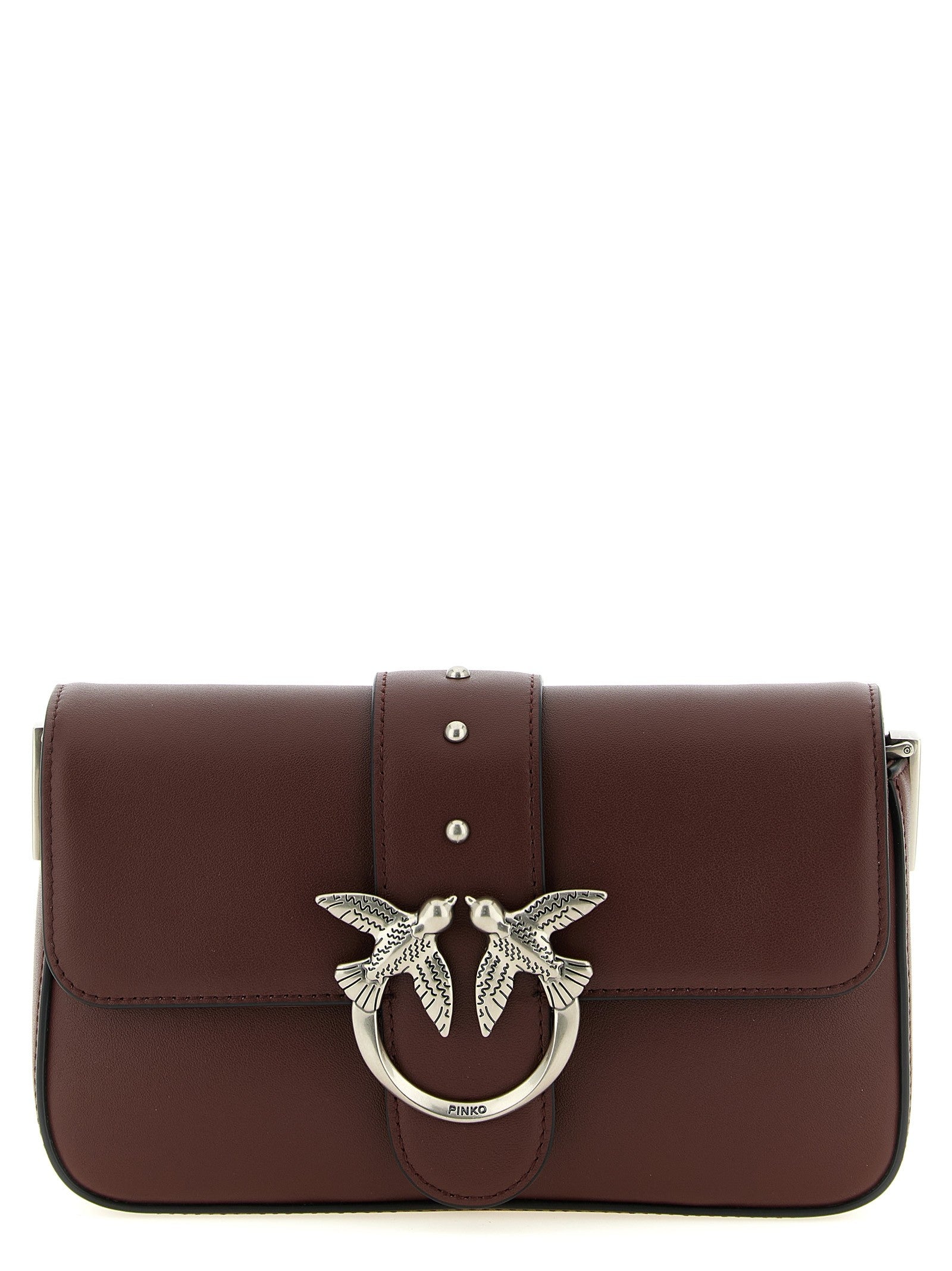 Pinko Mini Love Slouchy Shoulder Bag Red