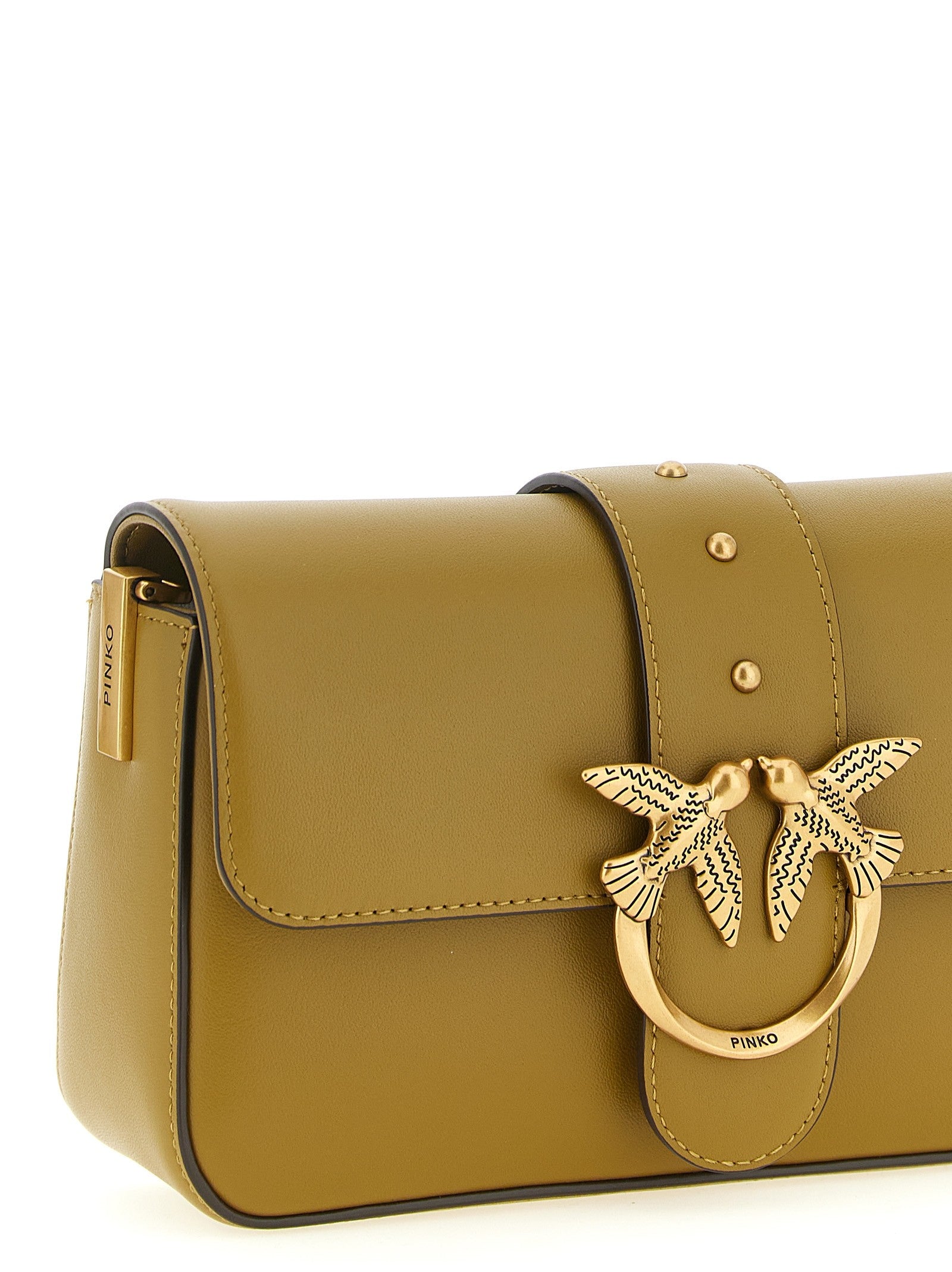 Pinko Mini Love Slouchy Shoulder Bag Green