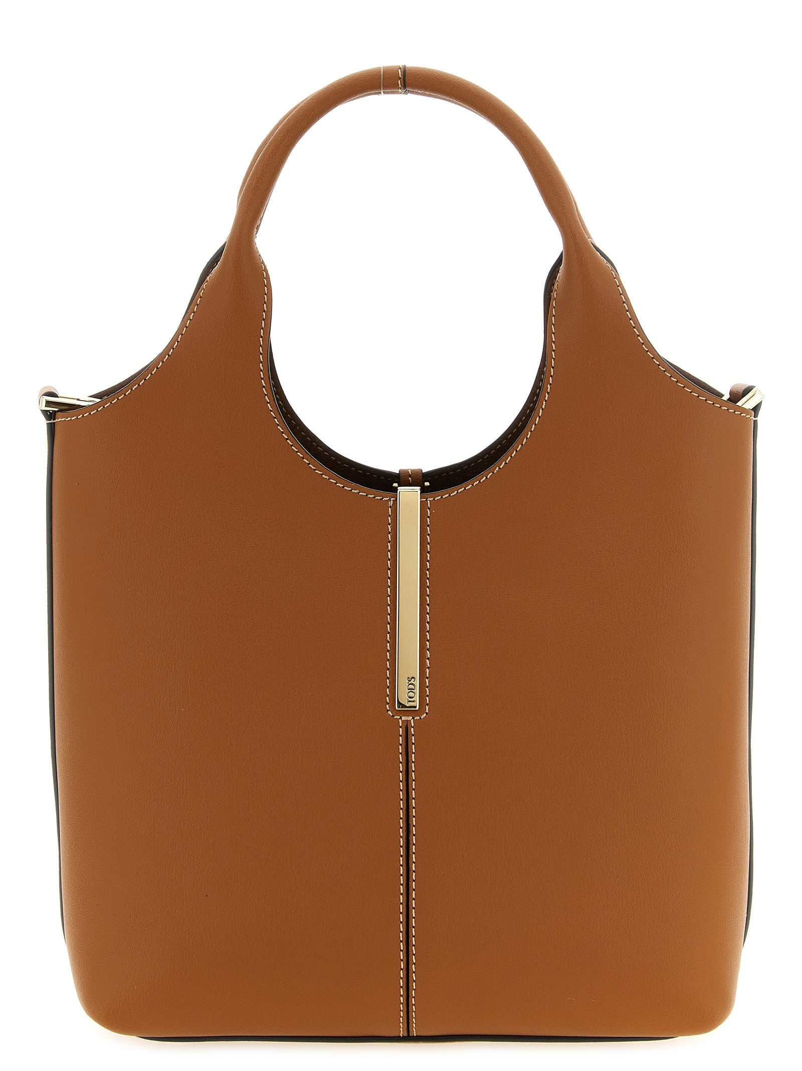 Tod's Mini Metal Plate Shopping Bag Brown