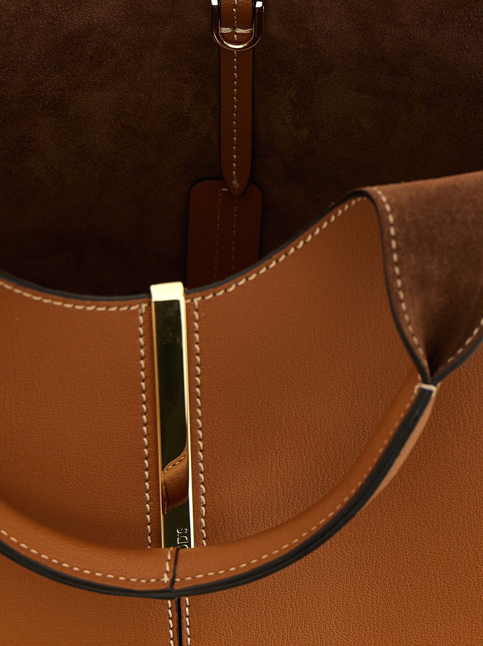 Tod's Mini Metal Plate Shopping Bag Brown