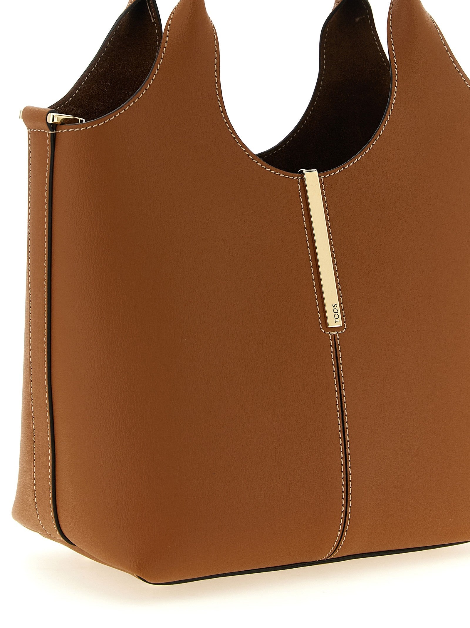 Tod's Mini Metal Plate Shopping Bag Brown