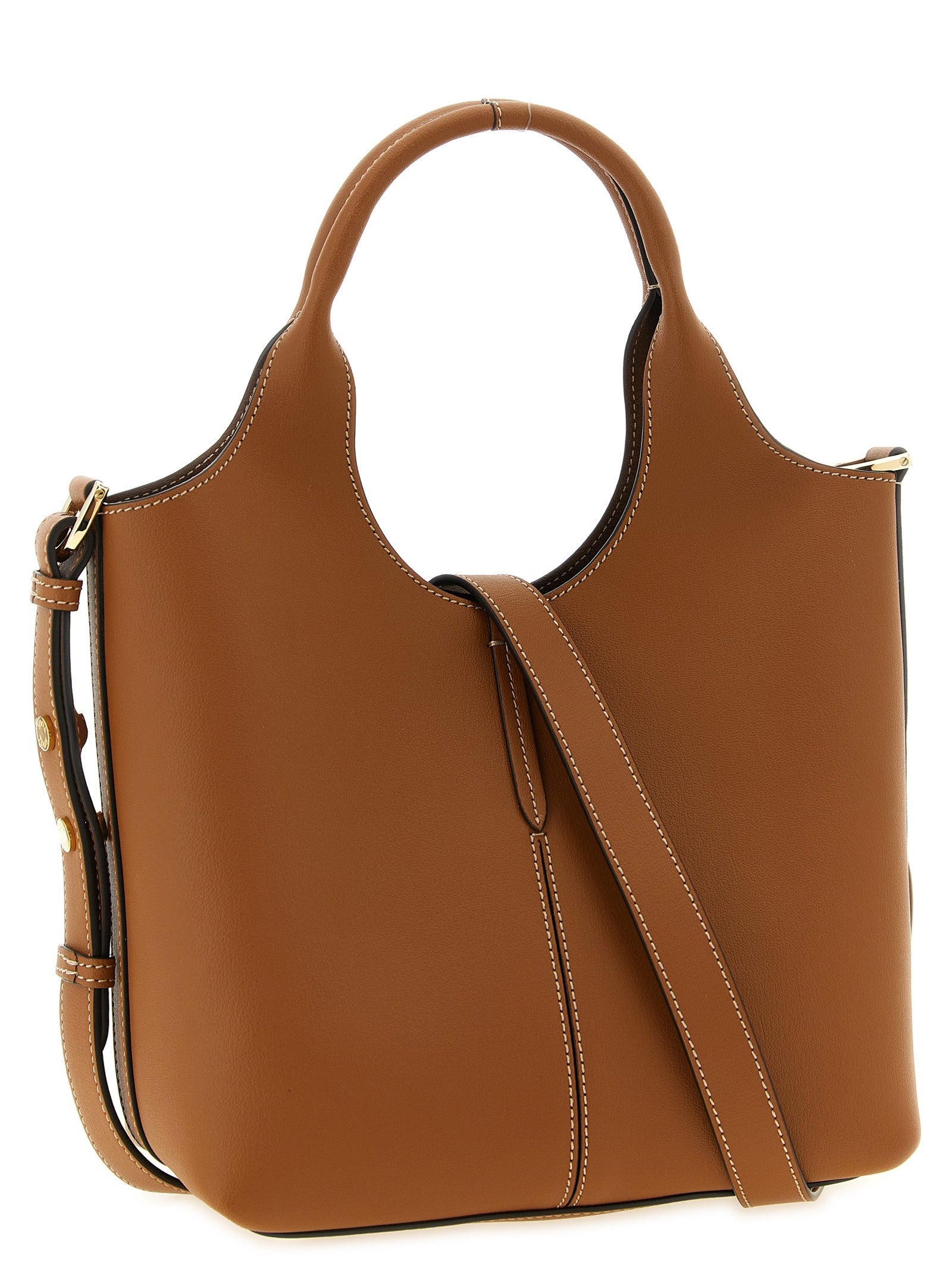 Tod's Mini Metal Plate Shopping Bag Brown