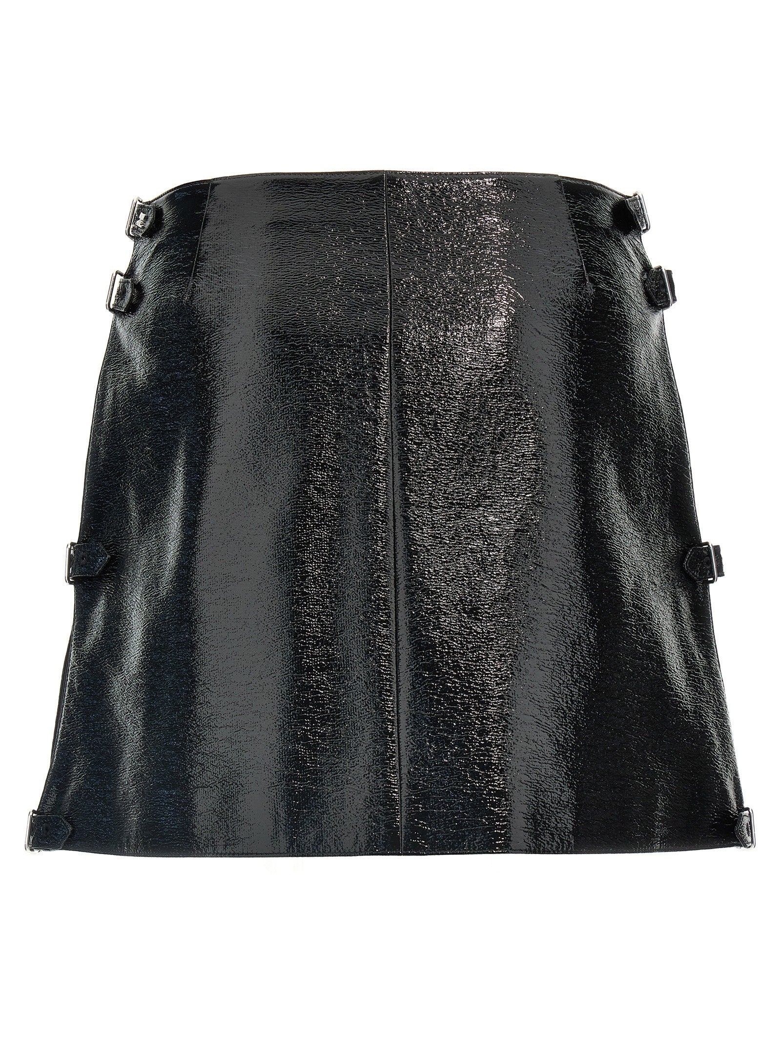 courrèges Mini Multi Sangle Vinyl Skirt Black