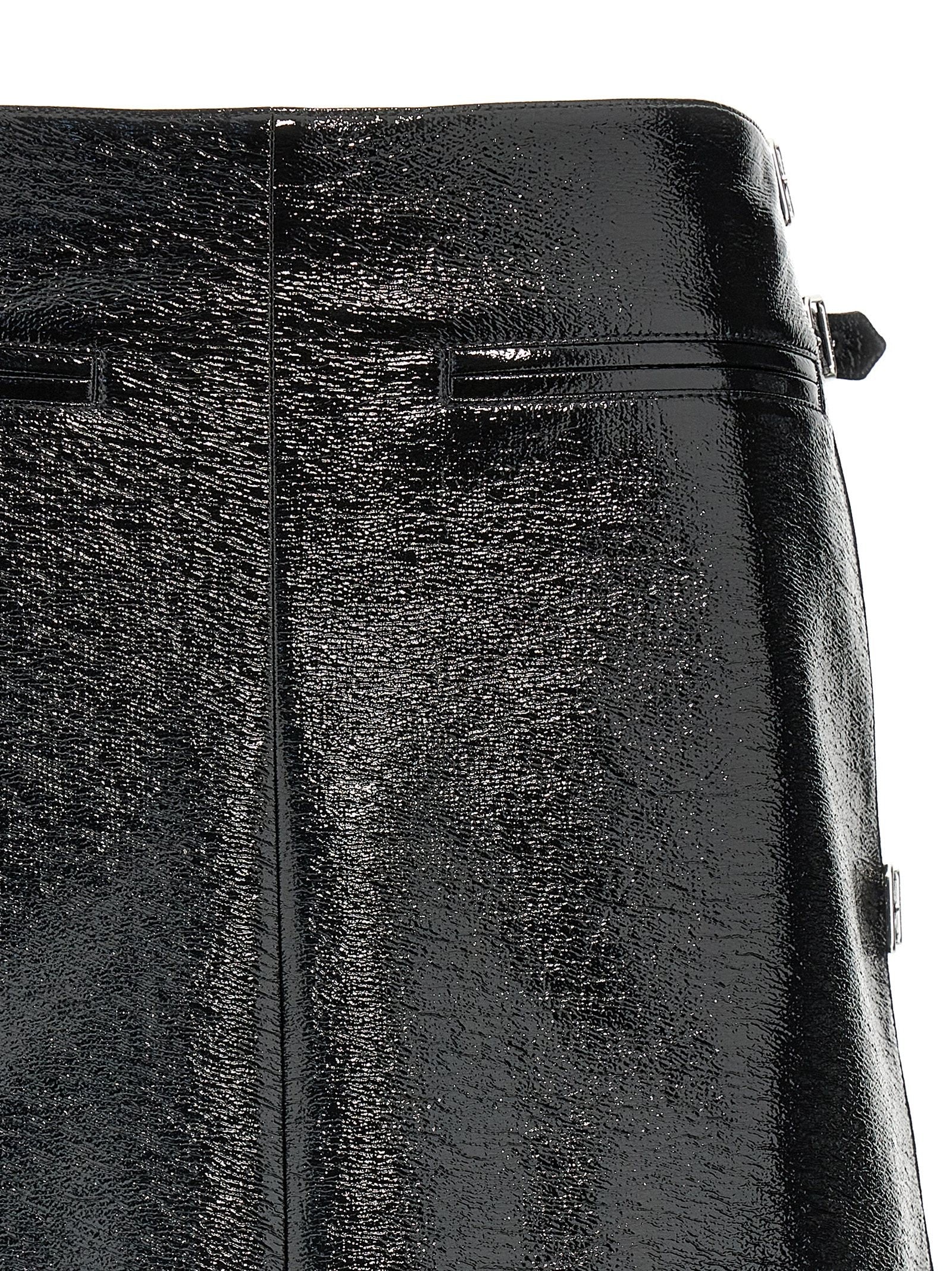 courrèges Mini Multi Sangle Vinyl Skirt Black