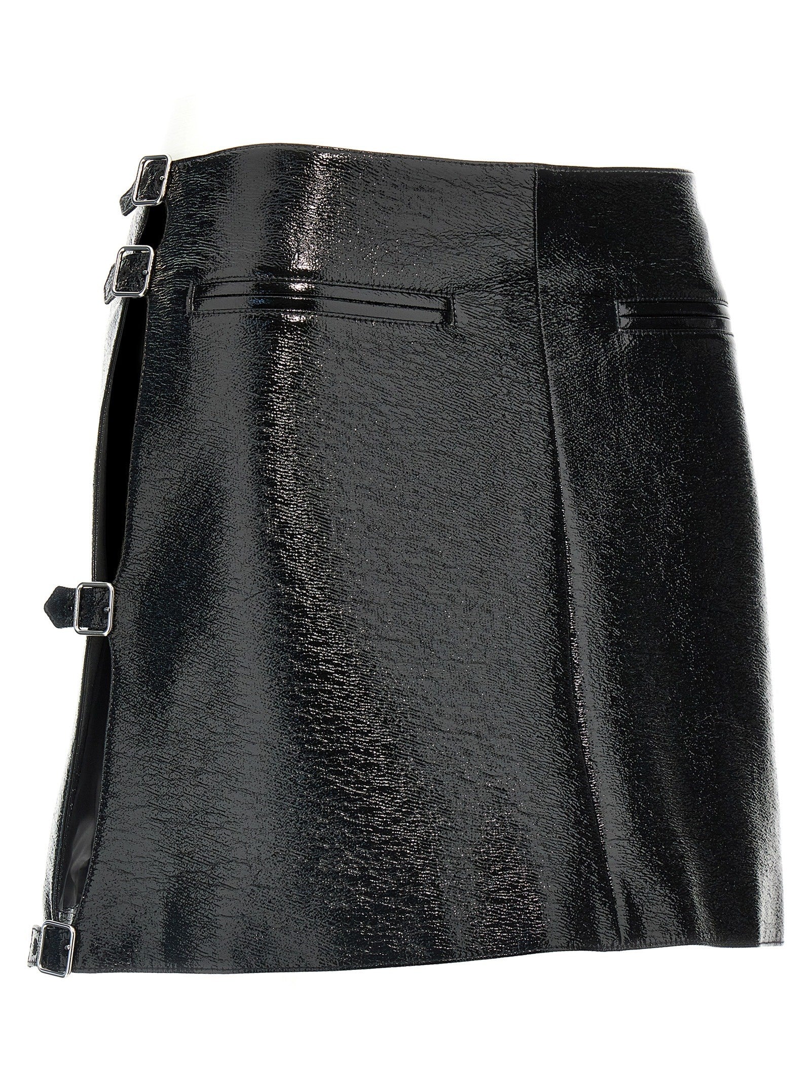courrèges Mini Multi Sangle Vinyl Skirt Black