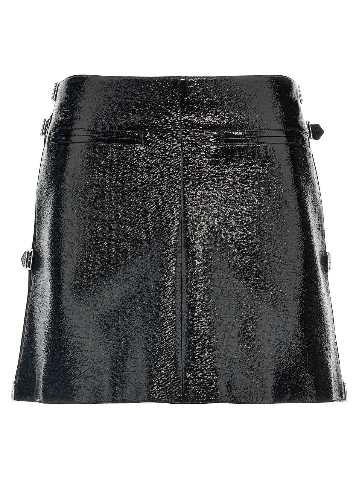 courrèges Mini Multi Sangle Vinyl Skirt Black