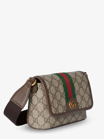 Gucci Men's Mini Ophidia GG Fabric Crossbody Bag Beige