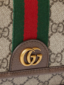 Gucci Men's Mini Ophidia GG Fabric Crossbody Bag Beige