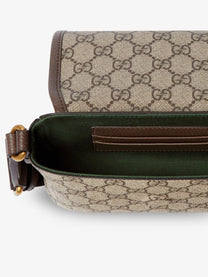 Gucci Men's Mini Ophidia GG Fabric Crossbody Bag Beige