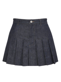 A.P.C Women's Mini Pleated Skirt Blue