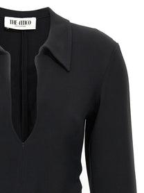 The Attico Mini Polo Dress Black