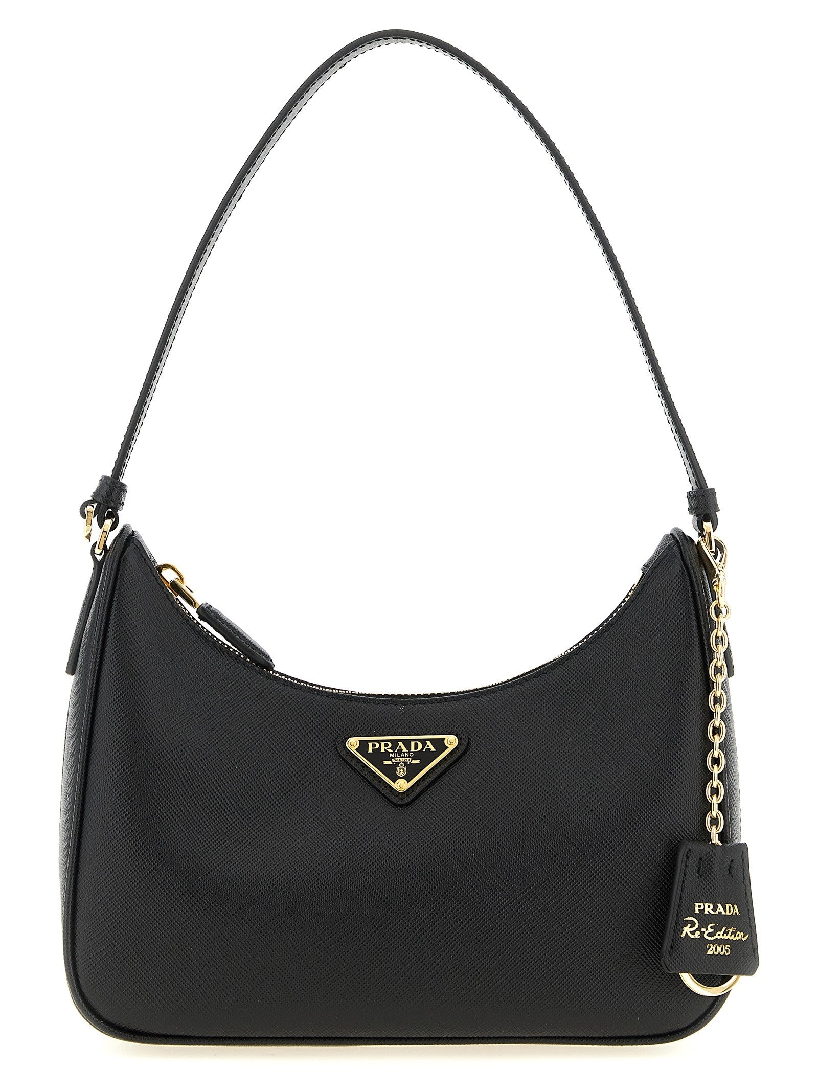 PRADA Mini Re Edition Saffiano Shoulder Bag Black