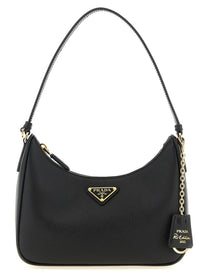 PRADA Mini Re Edition Saffiano Shoulder Bag Black