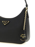 PRADA Mini Re Edition Saffiano Shoulder Bag Black, view 3