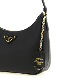 PRADA Mini Re Edition Saffiano Shoulder Bag Black