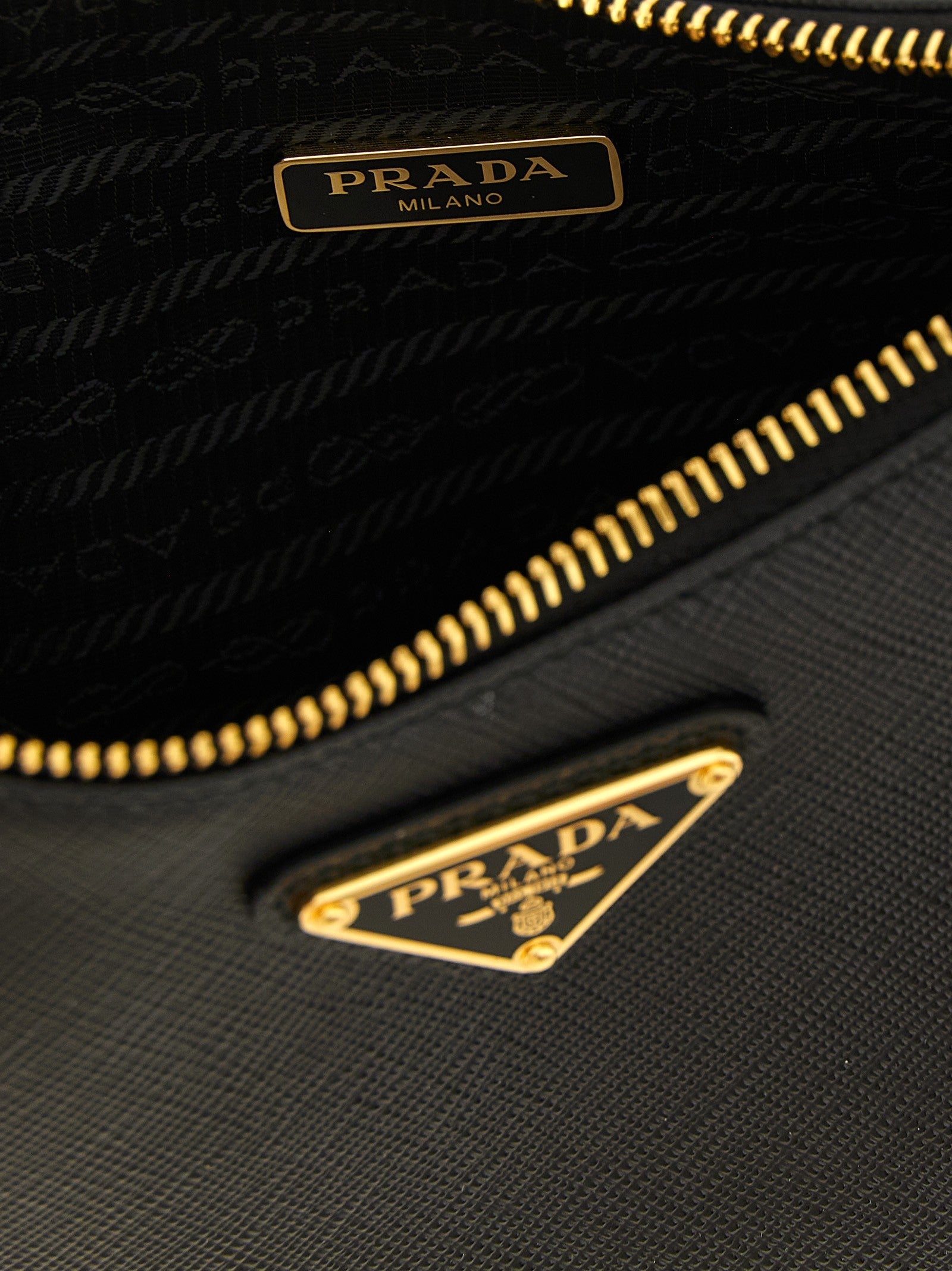 PRADA Mini Re Edition Saffiano Shoulder Bag Black