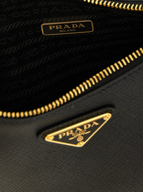 PRADA Mini Re Edition Saffiano Shoulder Bag Black