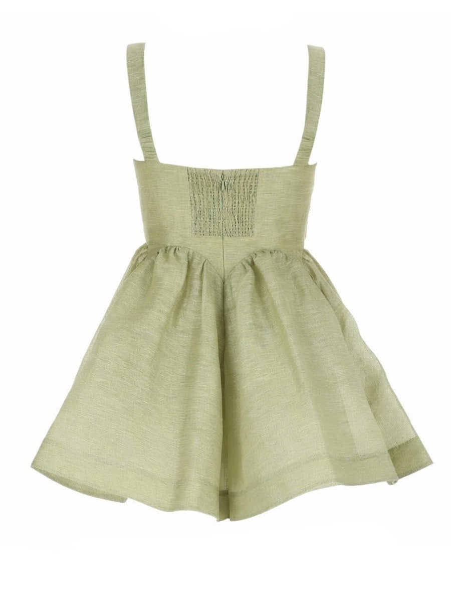 Zimmermann Women's Mini Rebellion Drape Dress Green, view 3