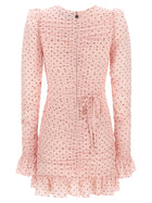 ROTATE Birger Christensen Mini Ruches Dress Blue, view 2
