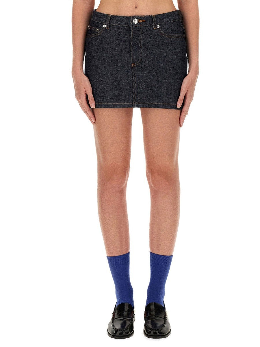 A.P.C Women's Mini Skirt Blue