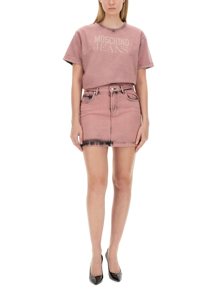 Moschino Jeans Women's Mini Skirt Blue, view 2