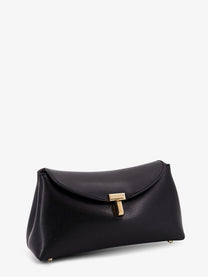 Toteme Women's Mini Lock Leather Clutch Black