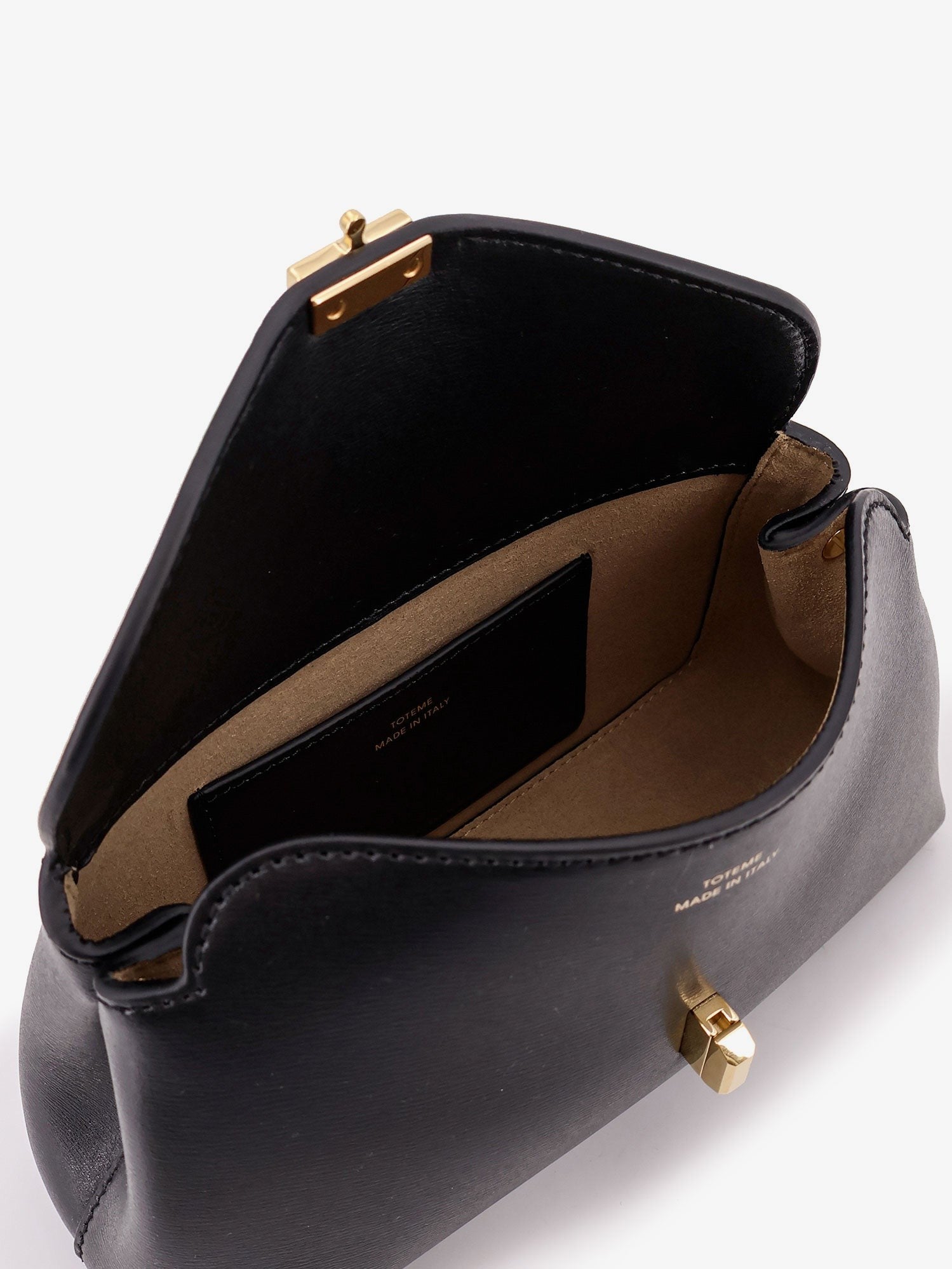 Toteme Women's Mini Lock Leather Clutch Black