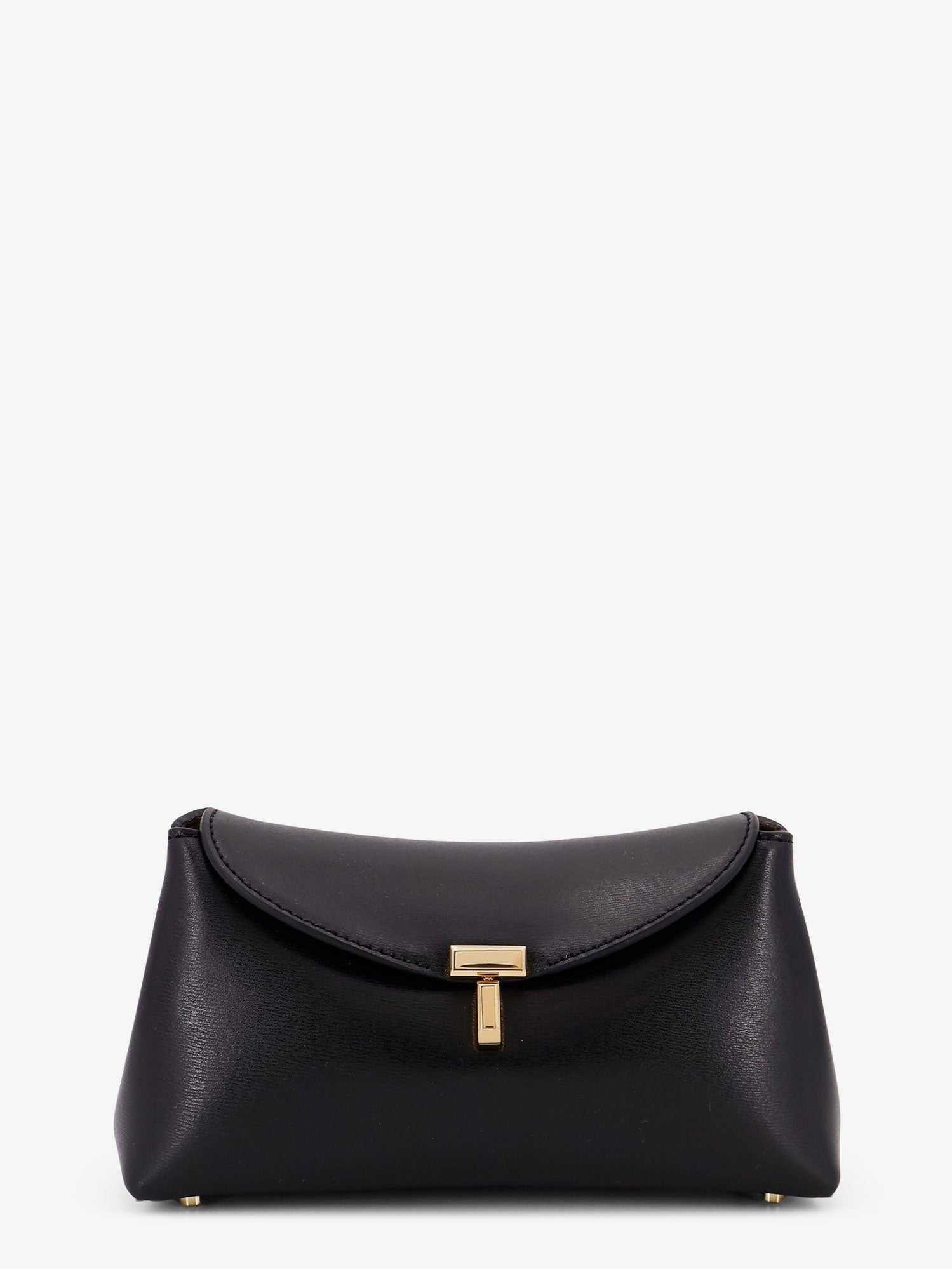 Toteme Women's Mini Lock Leather Clutch Black