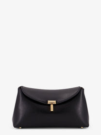 Toteme Women's Mini Lock Leather Clutch Black