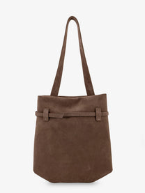Manu Atelier Women's Mini Tote Du Jour Suede Shoulder Bag Brown