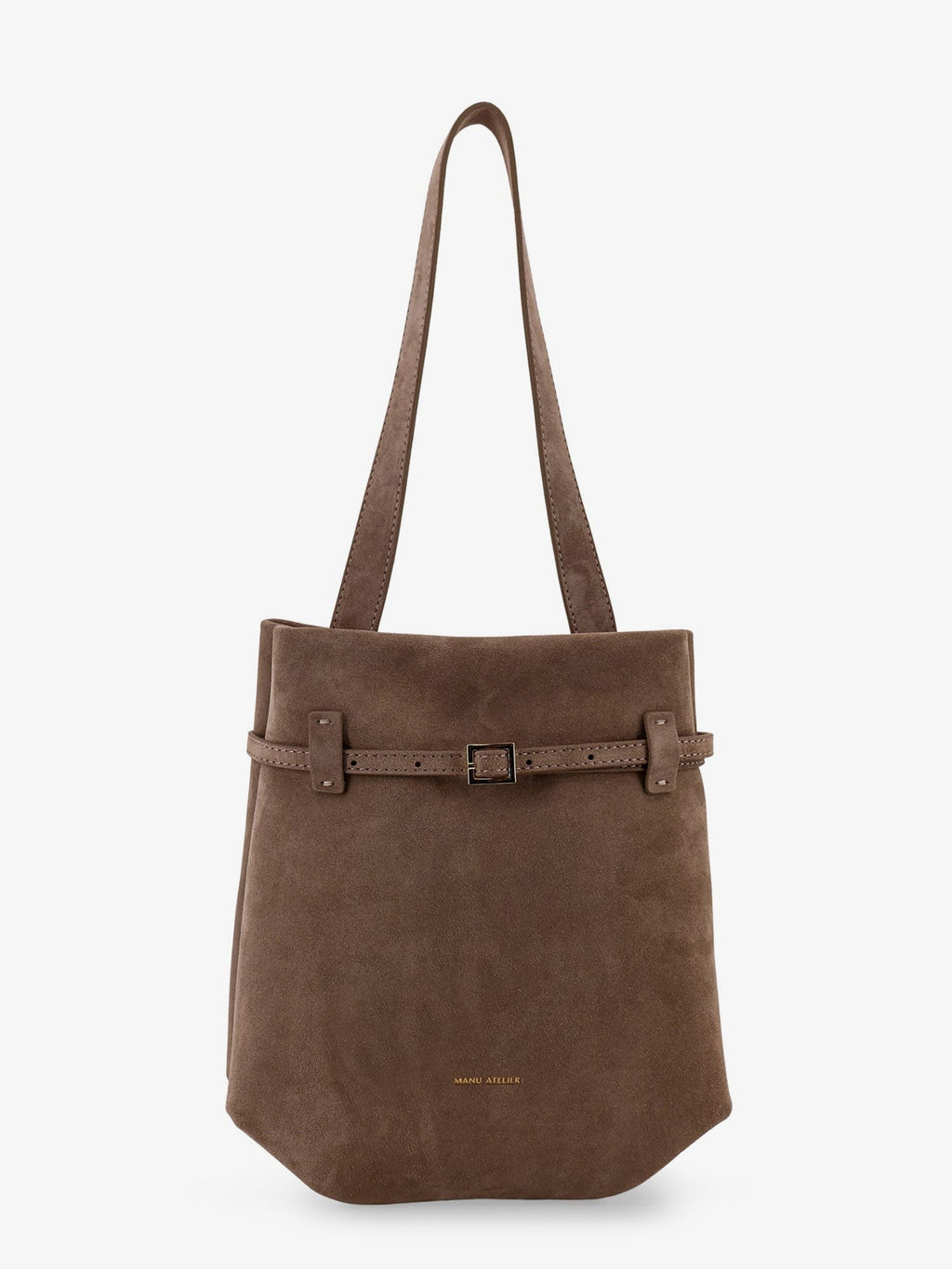 Manu Atelier Women's Mini Tote Du Jour Suede Shoulder Bag Brown