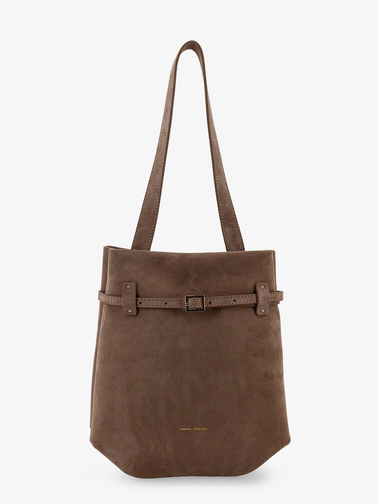 Manu Atelier Women's Mini Tote Du Jour Suede Shoulder Bag Brown