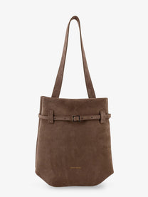 Manu Atelier Women's Mini Tote Du Jour Suede Shoulder Bag Brown