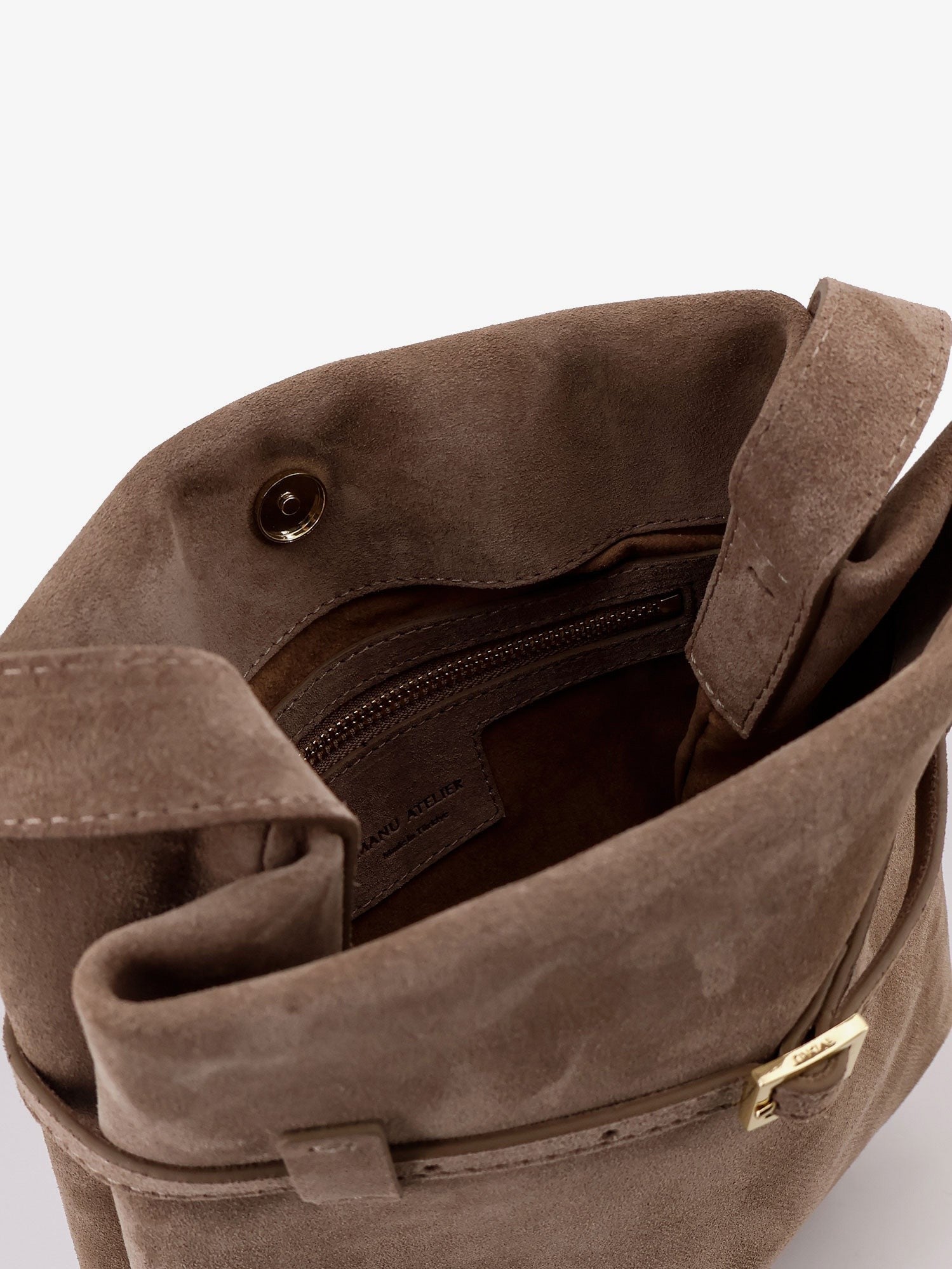 Manu Atelier Women's Mini Tote Du Jour Suede Shoulder Bag Brown