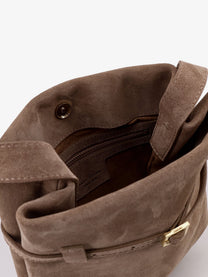 Manu Atelier Women's Mini Tote Du Jour Suede Shoulder Bag Brown